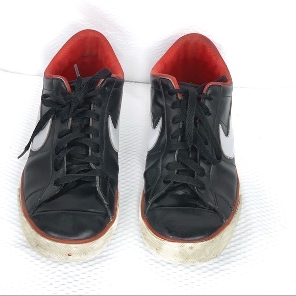 NIKE Shoes-Fair Condition Leather Upper Red/Black - Picture 1 of 8